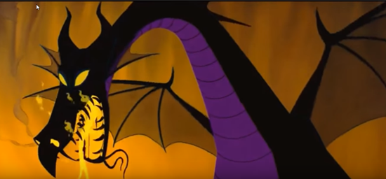 maleficent transforms into a dragon in 1959 animated disney movie sleeping beauty